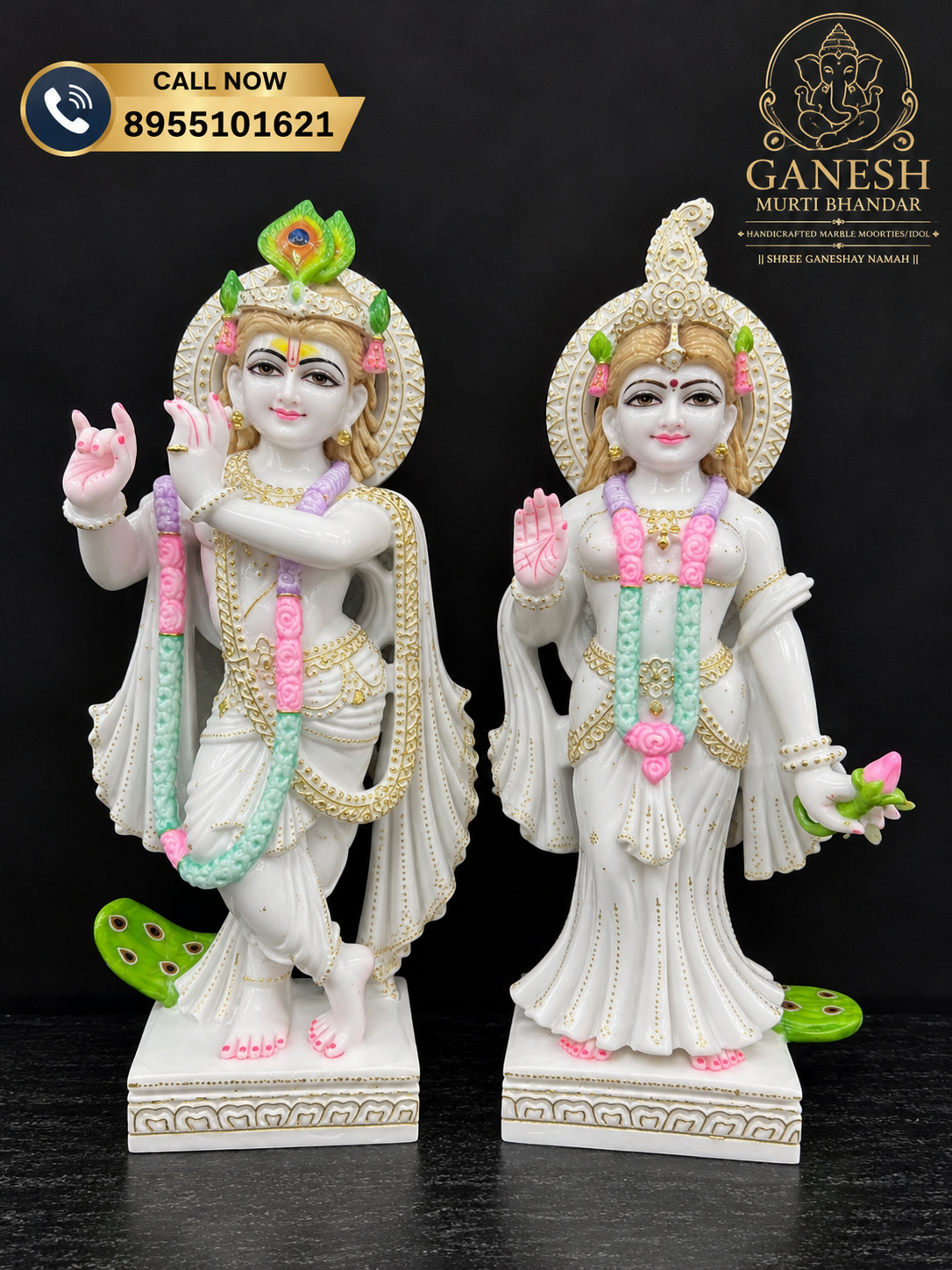 radhakrishna beautiful marble statue