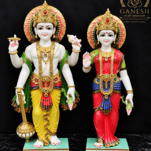 colored laxmi narayan statue