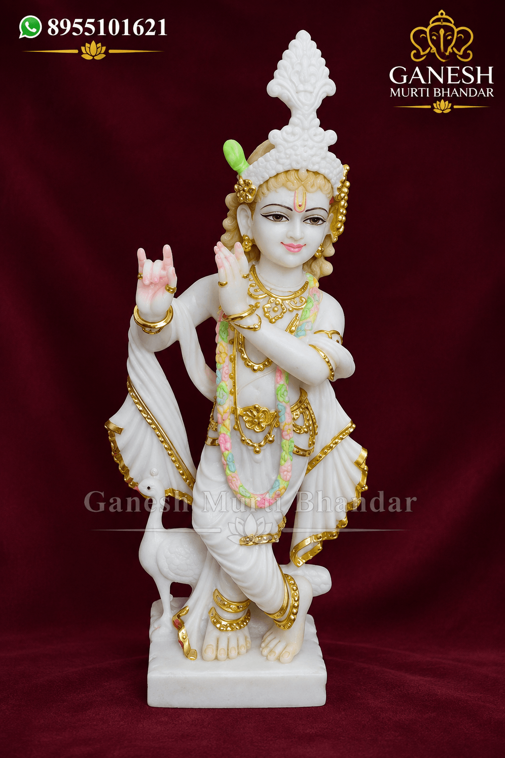 krishna marble statue